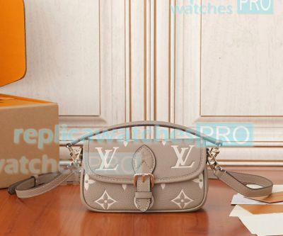 Copy L--V Nano Diane Women Bag Tourterelle Beige Monogram Empreinte Leather 